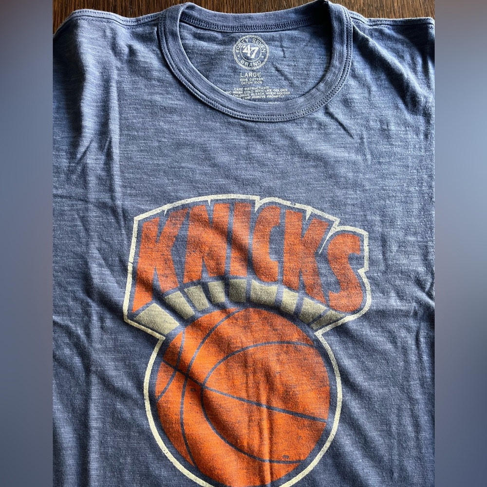 47 Brand Blue Knicks Short Sleeve Tee